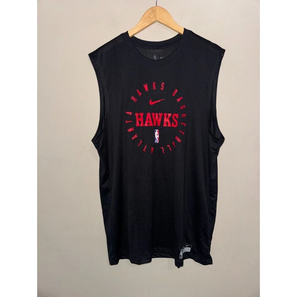 Nike NBA Atlanta Hawks Team Issue Dri-FIT Warmup Tank Top Black Men XLT NEW_2
